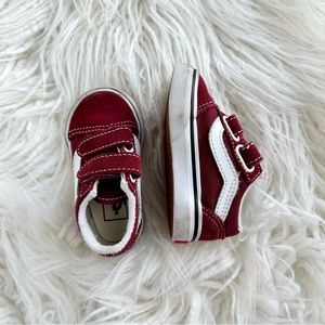 Vans Toddler Boys Red Old Skool V Shoes Size 4